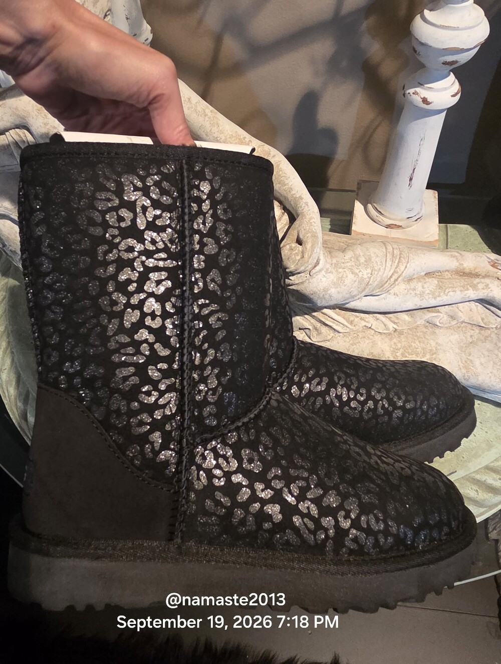 Ugg SNOW Leopard Boots In Classic Short Fur Sherpa Wool Designer Suede #186